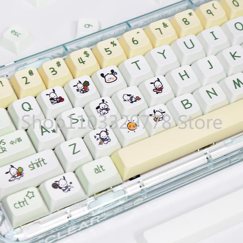 XDA Height Pacha Dog Theme Pattern Yellow Green Key Cap Sublimation Mechanical Keyboard Cap