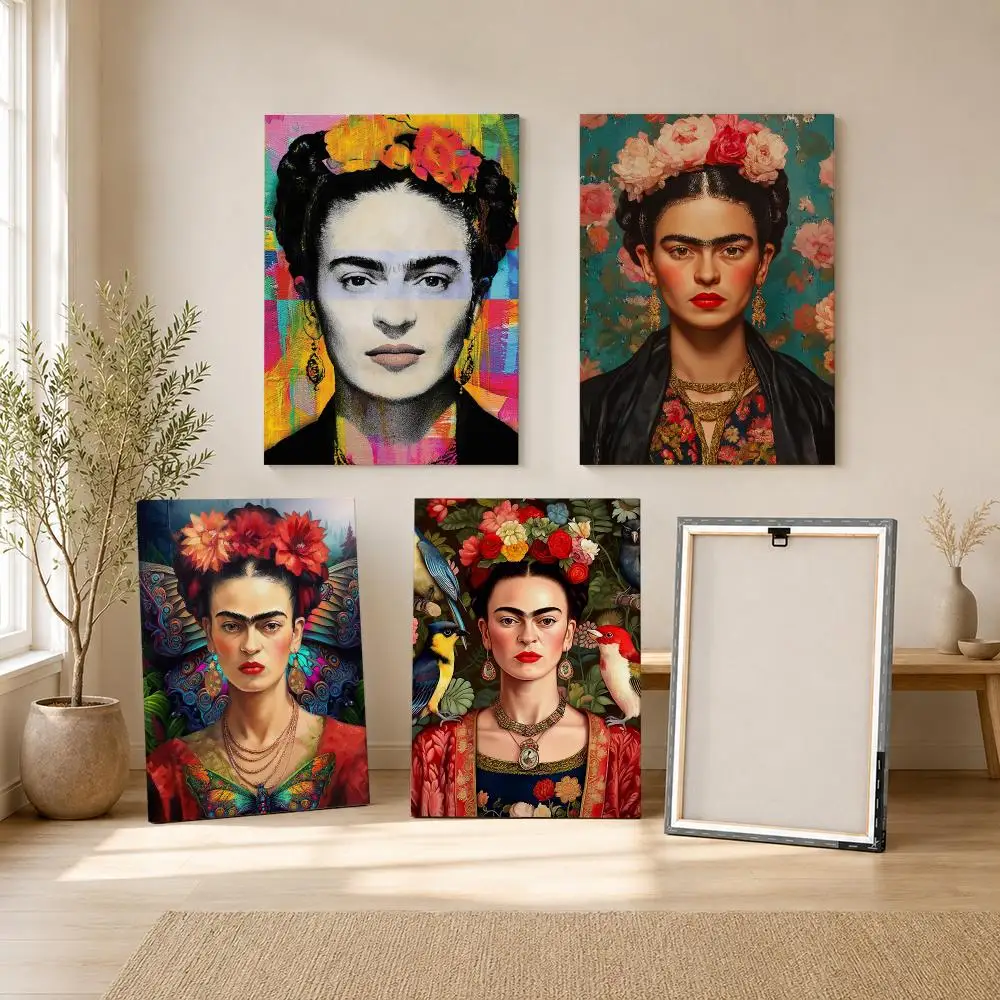 Iconic Artist F-Frida Kahlo Framed Wall Painting Framed Canvas Wall Art Print | Modern Poster | Home Hallway Decor