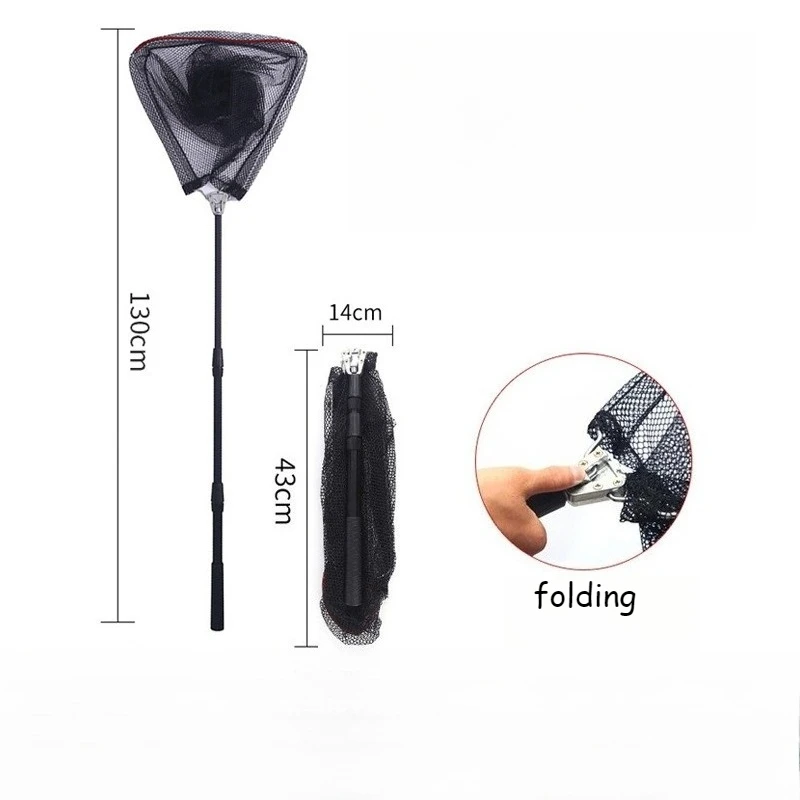 

Aluminum Alloy Telescopic Three-section Fishing Landing Net Triangular Net Head Raft Fishing Pocket Telescopic Folding Net