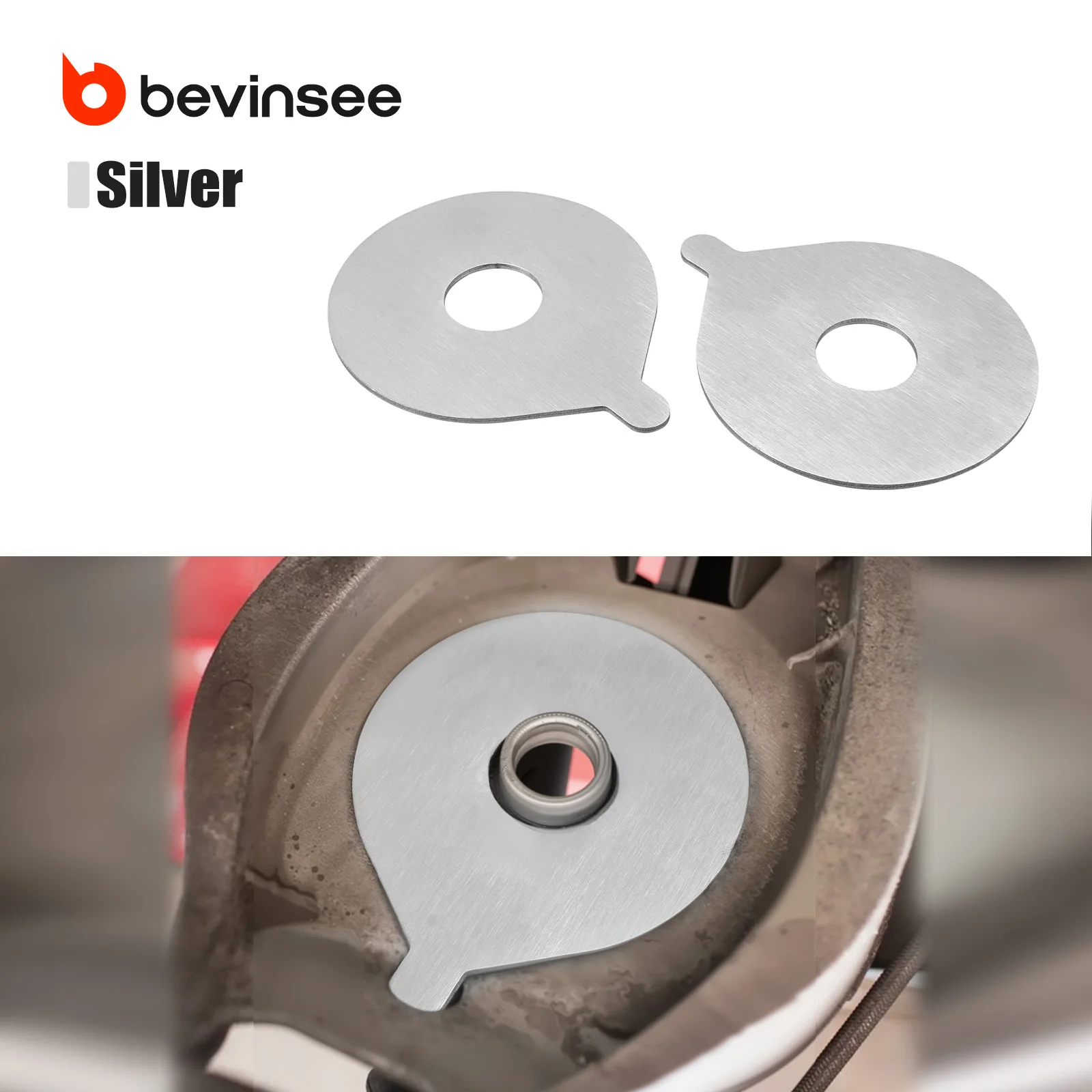 BEVINSEE Rear Spring Seat Reinforcement Plate Kit for BMW E46 Z4 E85, Stainless Steel Spring Perch Reinforcement CNC