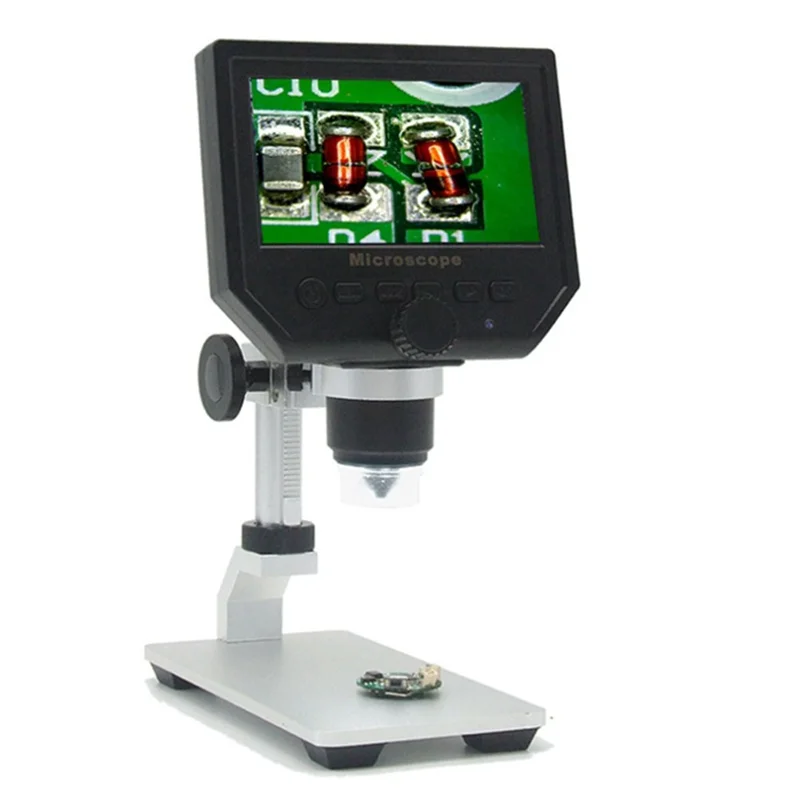 

Digital Microscope -Metal Stand 4.3 Inches HD LCD Video Soldering/ Phone Repair Microscope 600 Magnification -EU Plug