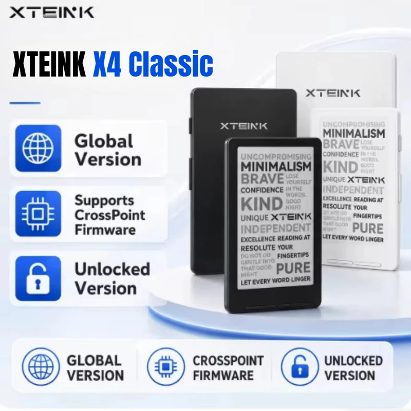 Global Version XTEINK X4 Classic Reader 4.3 Inch Ink Screen 220ppi 16G Ultra-Thin Magnetic Portable E-paper E-ink E-book Reader