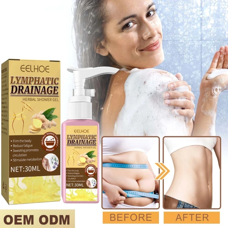 Women Lymphatic Drainage-Herbal Shower Gel 30ml Weight Loss Body Wash Removes Lymph-Nodes Underarm Fat Shower Dropship