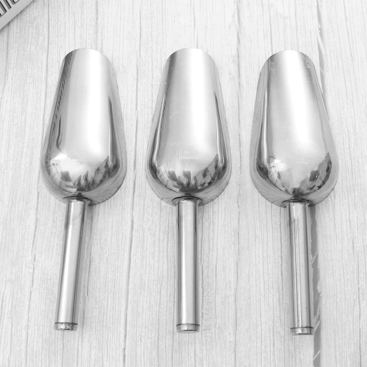 

3Pcs Stainless Steel Ice Cube Scoop Grain Shovel Multipurpose Rice Candy Bean Flour Scoop 24.5x9.5cm Ice Cube Shovel