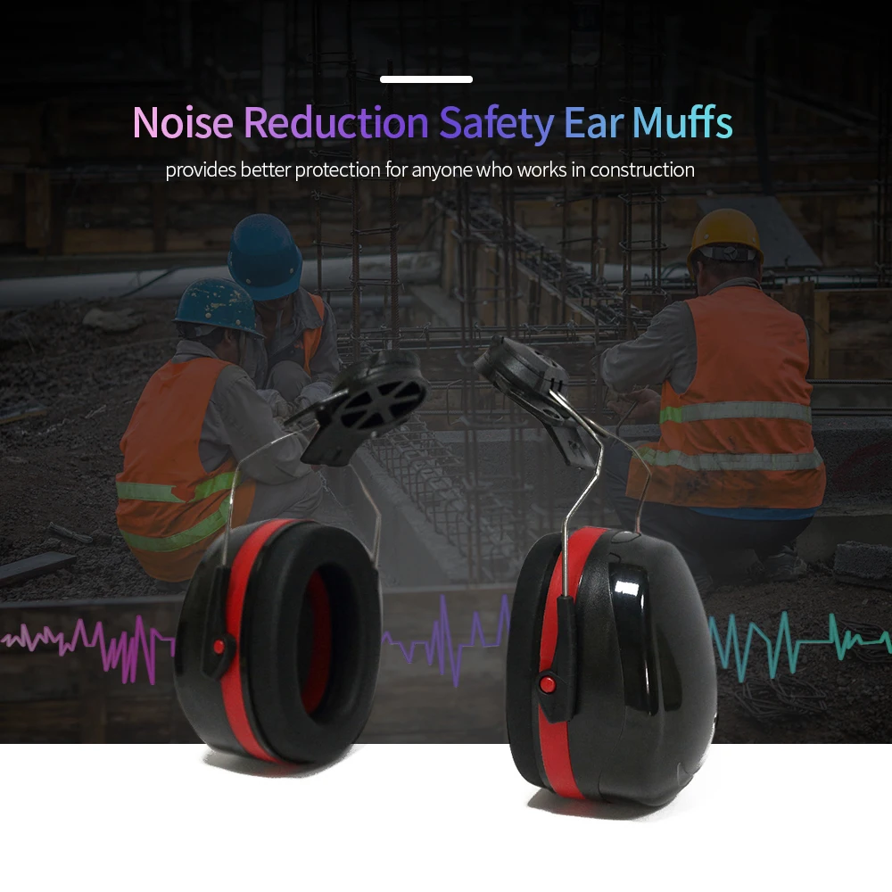 Hard Hat Mounting Ear Muffs Cap Mount Protective Earmuffs Noise Reduction Ear Covers Noise-cancelling Ear Protectors