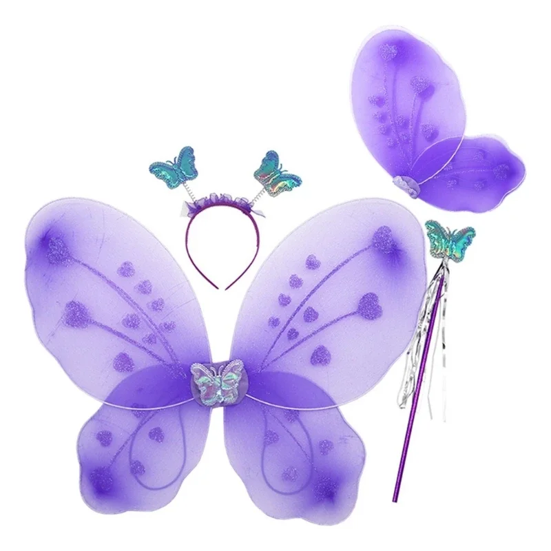 Disfraz de actuación de mariposa, Hada, alas de Ángel, vestido divertido, ala de mariposa, disfraces brillantes, accesorios de cosplay de Halloween