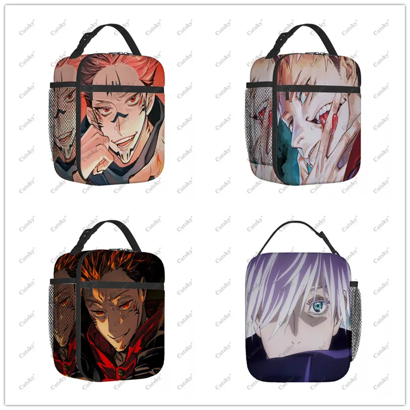 Anime Jujutsu Kaisen  Portable Aluminum Foil Thickened Insulated Insulated Lunch Bag Waterproof Insulated Lunch Tote Bag