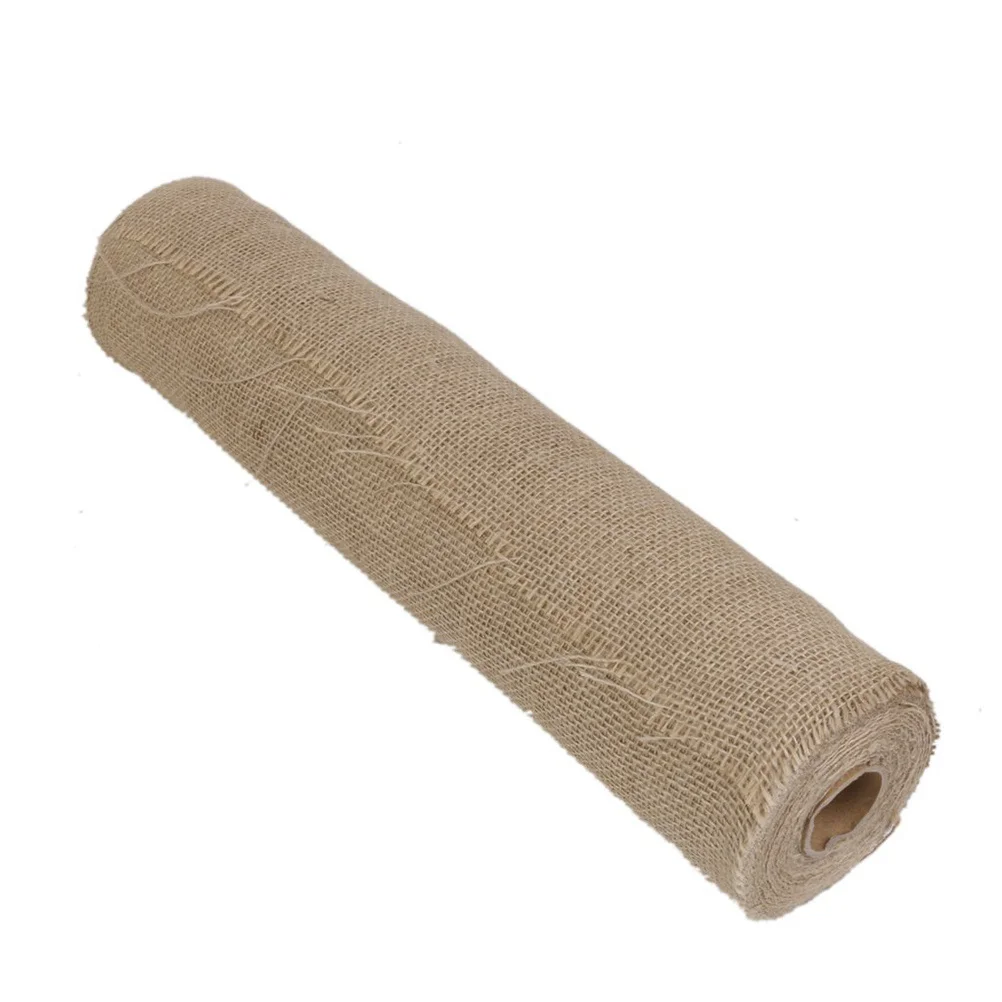 

10M Brown Burlap Table Runner Rustic Jute Vintage Hessian Decor For Wedding Country Event Dining Table Decoration