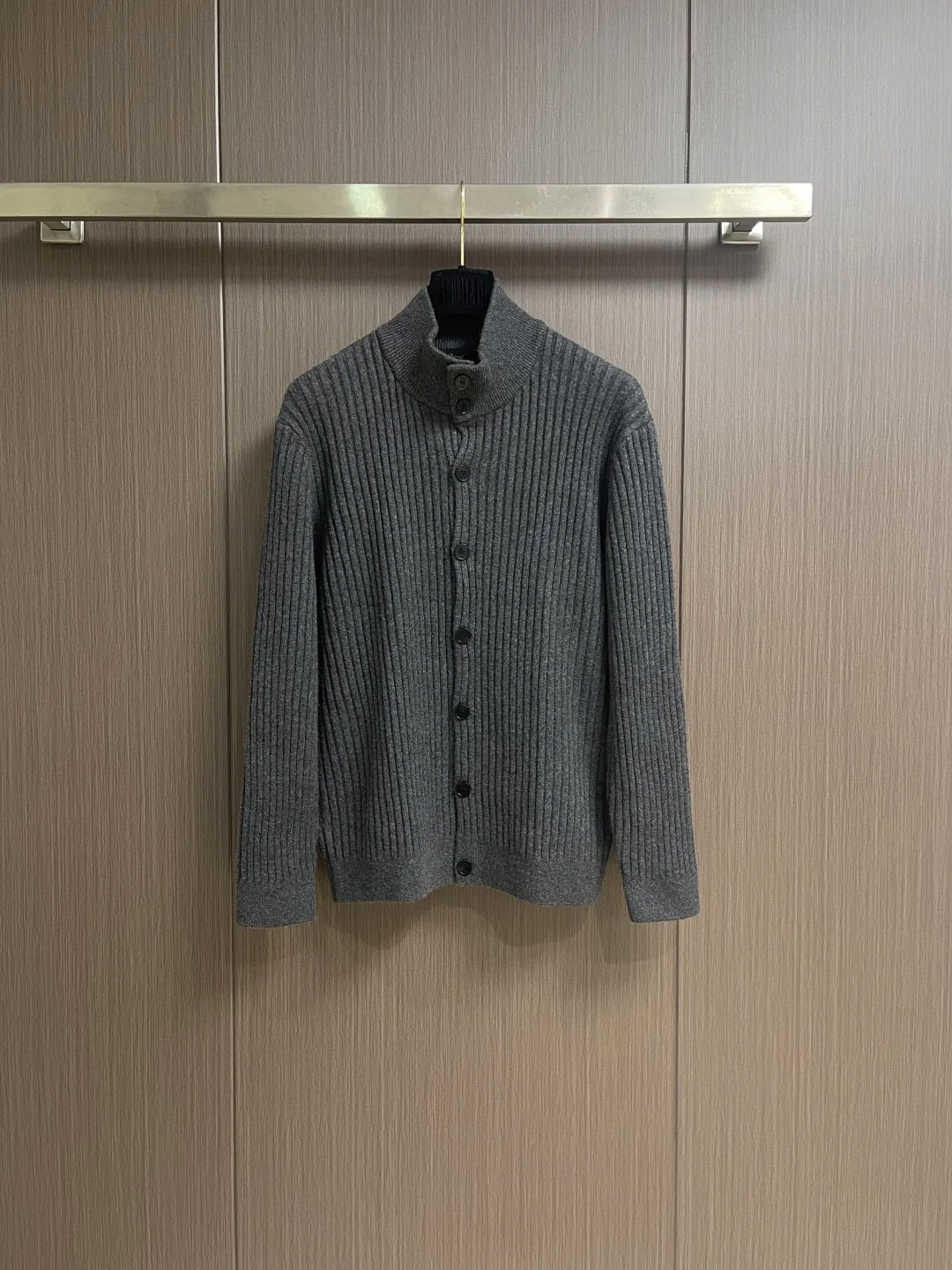 Men's new fall-winter 2025 season ribbed cotton long-sleeve top with zipper design, sizes M-3XL