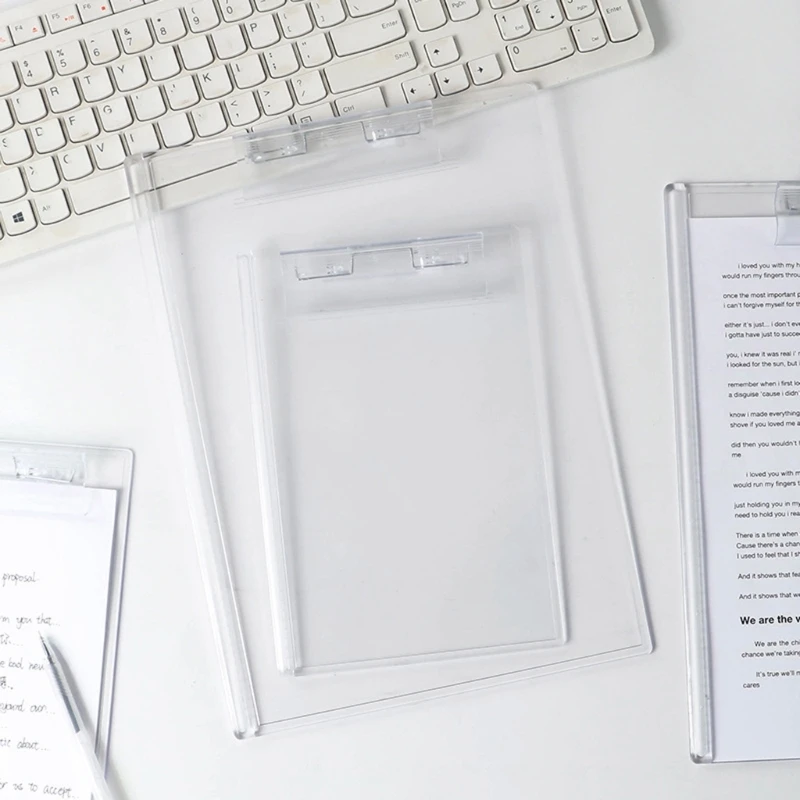 A4 A5 Clipboard Acrylic Transparent Clipboard Clear Clip Board Paper Holder Writing Board with Low Profile Clip