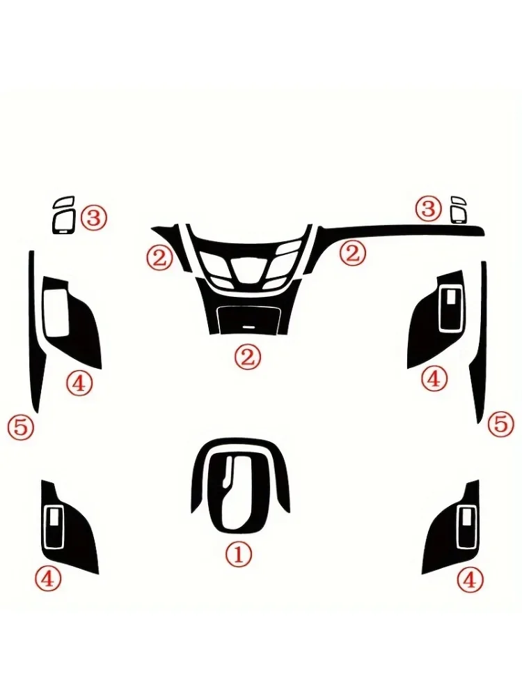 Fibre de carbone pour Opel Insignia 2014-2016 Film de voiture autocollants intérieurs Console centrale engrenage tableau de bord poignée de porte pneumatique panneau de levage