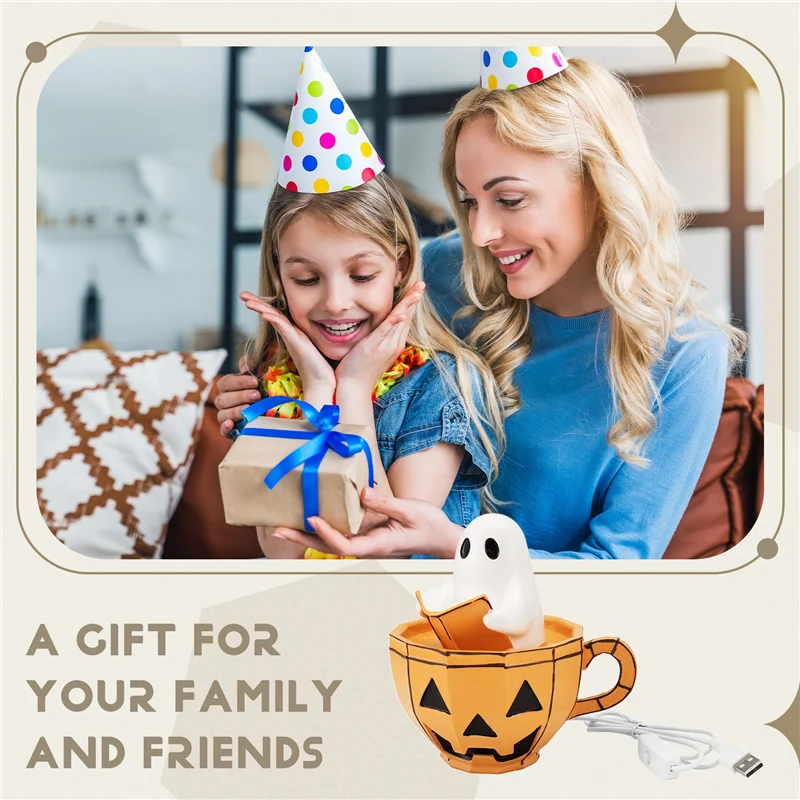 A25F-LED تعمل بالبطارية لجميع القديسين شبح ضوء الليل شبح تحت عنوان المزاج ضوء حوض الاستحمام لهجة مصباح لزينة الهالوين P #2