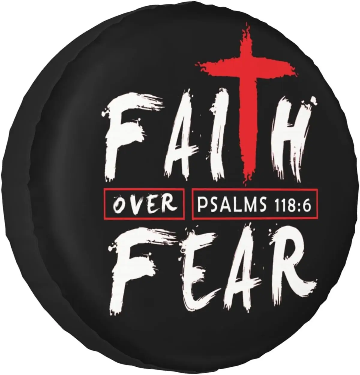 Gesù Cristo Fede cristiana sulla paura Copertura per ruota di scorta Protezione solare resistente alle intemperie Copertura per pneumatici per ruote Rimorchi universali per camper