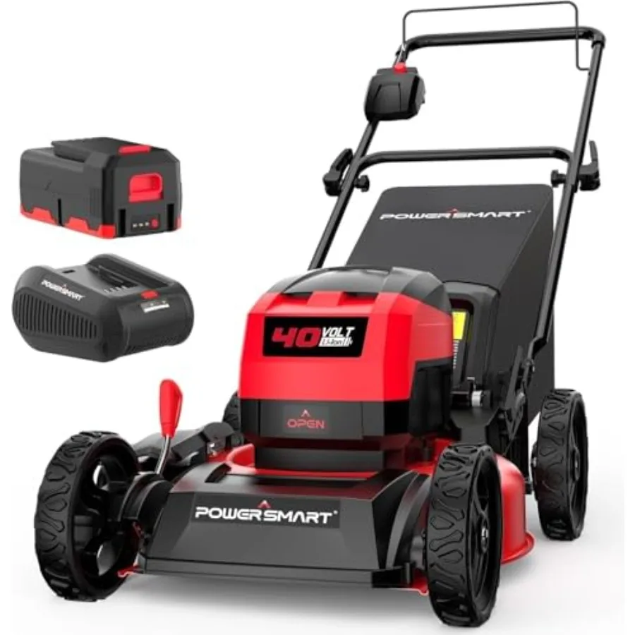 

Electric Lawn Mower 40V Cordless Mower with 4.0Ah Battery and Charge 17 Inch Lawn Mower Quiet Lightweight Foldable Handles