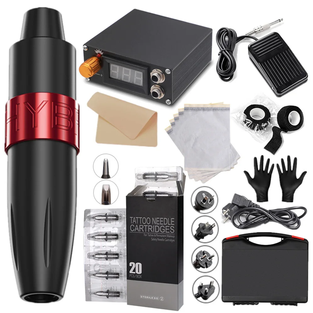High Quality Professional Beginners Rotary Tattoo Pen Electric  Permanent Makeup Eyebrows Tattoo Cartridge Ttattoo Machines Kit