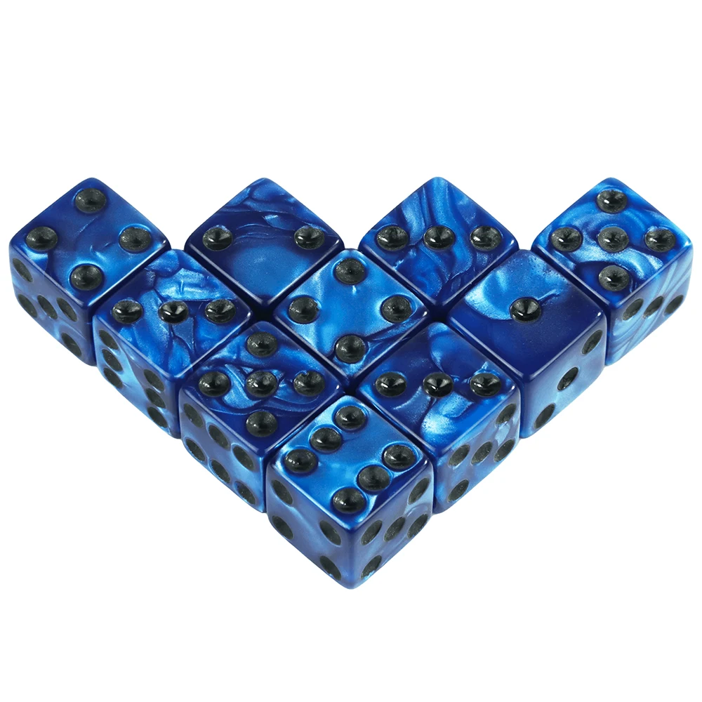 Game Dice 10pcs 16mm Square Corners Dice 6 Sided Dice for DND RPG Party Entertainment and Leisure Board Games