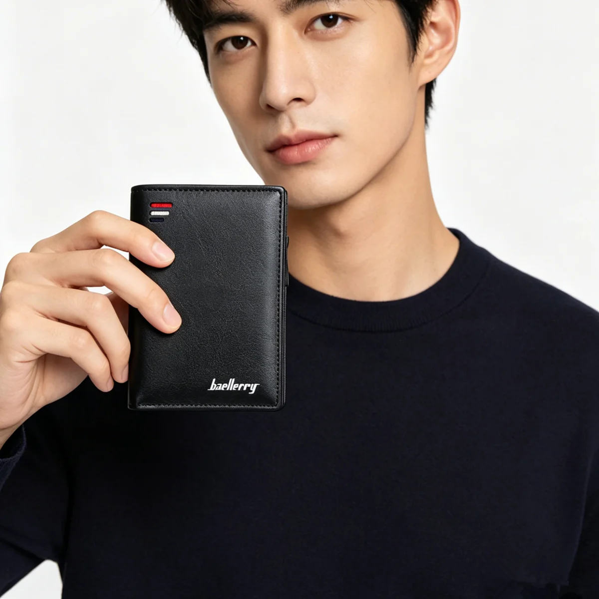 Men's Short-style Business Wallet Retro And Simple Thin Model With Card Slots And Zippers ID Holder Zipped Male Wallet