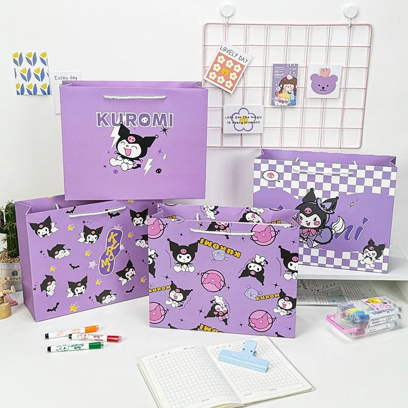 

5/10pcs Kuromi Storage Bags Gift Bags Takeout Bags Tote Bags Cute Portable Storage Bags Gift Bags Shopping Bags 24.5x9.5x19.5cm