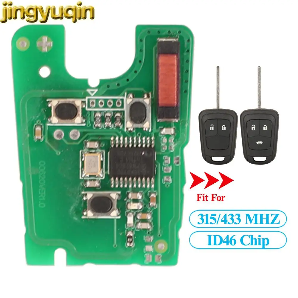 

Jingyuqin Remote Car Key PCB Board 315/433MHZ ID46 PCF7937 Chip For Chevrolet Cruze Camaro Malibu Volt Equinox Spark Sonic