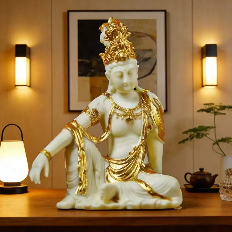 Buddhist figure Guanyin statue Resin Sculpture Home Living Room Office Wealth Luck Feng Shui Decor buddha statue
