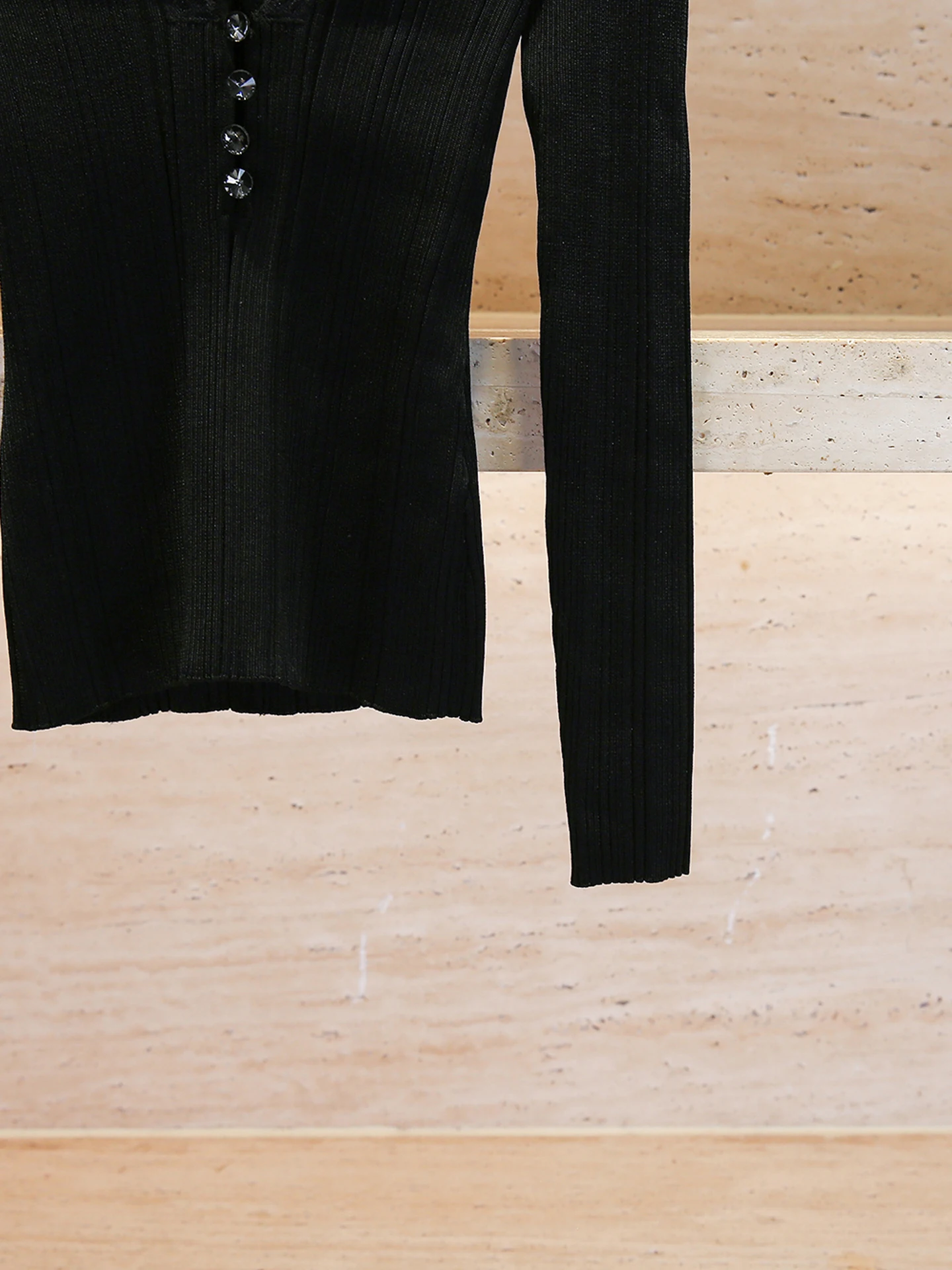 우아한 여성 니트 탑 다이아몬드 장식 레이스 패치워크 브이넥 풀오버 긴팔 레귤러 핏 출퇴근 스타일 니트웨어