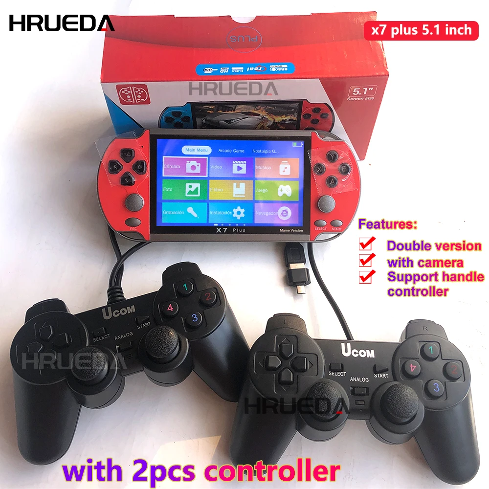 

X7 Plus Handheld Game Console 5.1 Inch HD Screen Portable Audio Video Player Classic Play Built-in10000+ Free Games