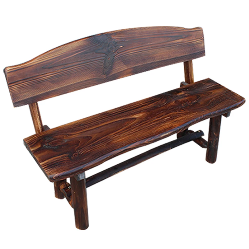 

Outdoor park chair preservative wood bench stool outdoor open-air courtyard backrest leisure long wooden chair garden chair
