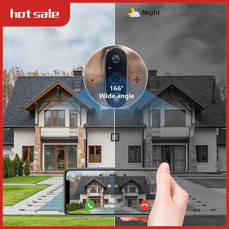 

3MP Smart Life Tuya FHD Wifi Door Bell Eye Peephole Camera 5000Mah Battery PIR Motion Detector IR Magic Digital Viewer