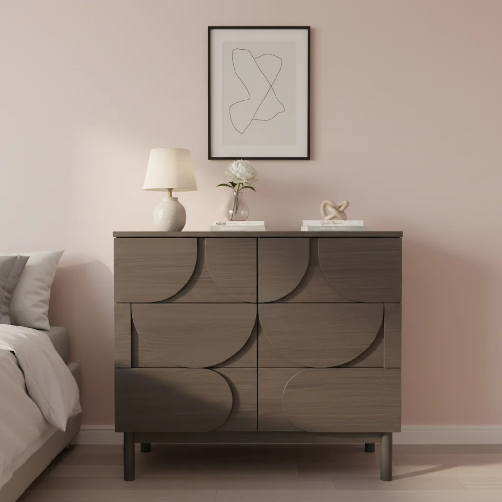 xx-Contemporary Wooden 6 Drawer Patterned Chest of Drawer Living Room Storage Cabinet*