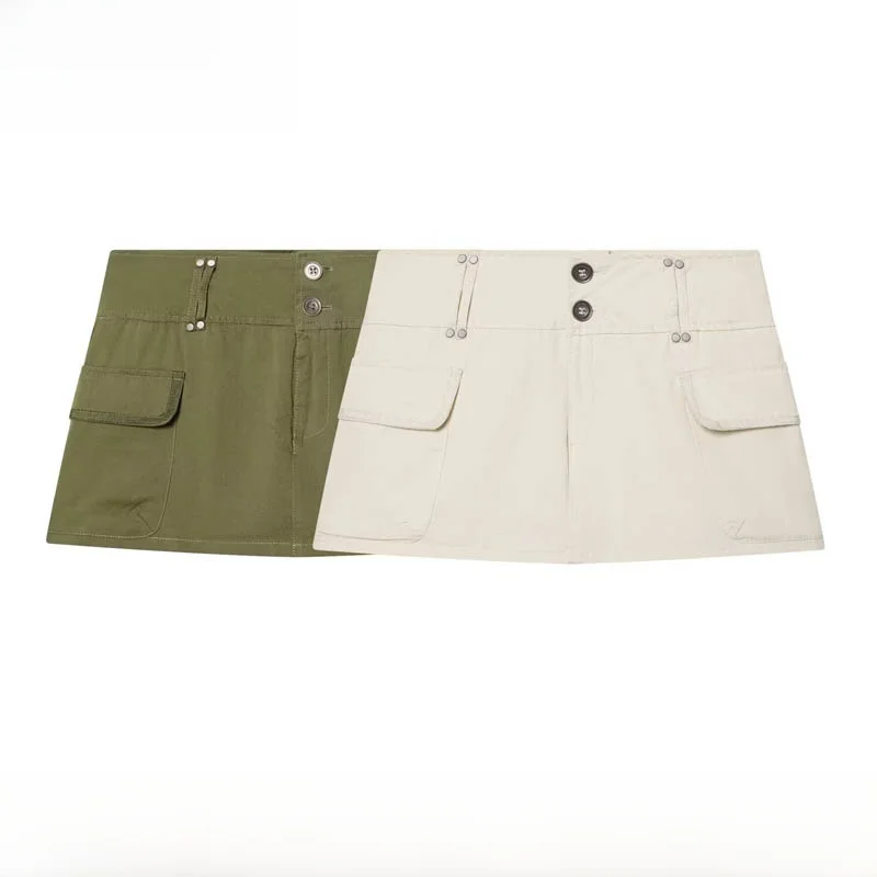 

Модная универсальная женская юбка с карманами, новинка весна-лето, А-силуэт, приталенная, из полиэстера, со средней талией