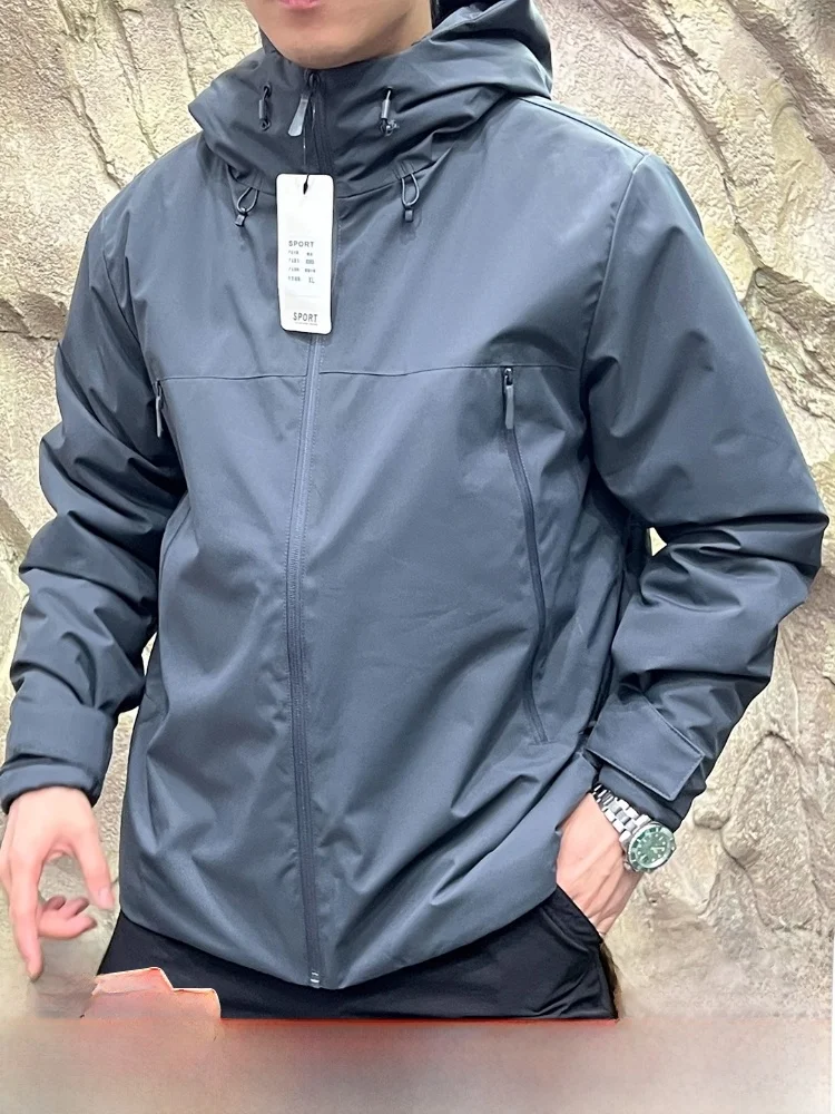 

Уличное мужское теплотехническое хлопковое джинтовое водонепроницаемое ветрозащитное длинное пальто с капюшоном-стойкой, базовое модное зимнее пальто