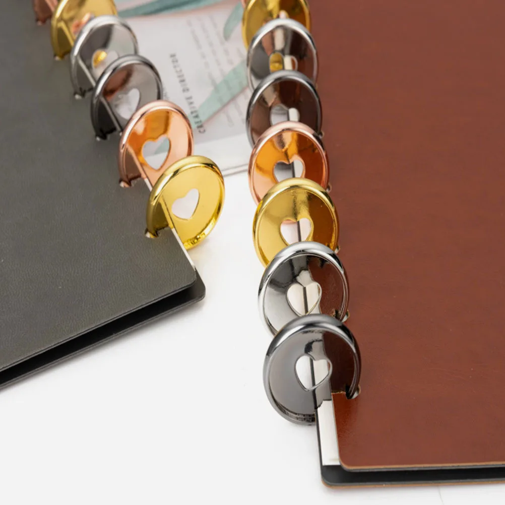 

20pcs Heart Binder Discs Hollow Light Abs Buckles For Diy Notebooks Planners Loose Leaf Binder Ring Book Binding Discs Planner