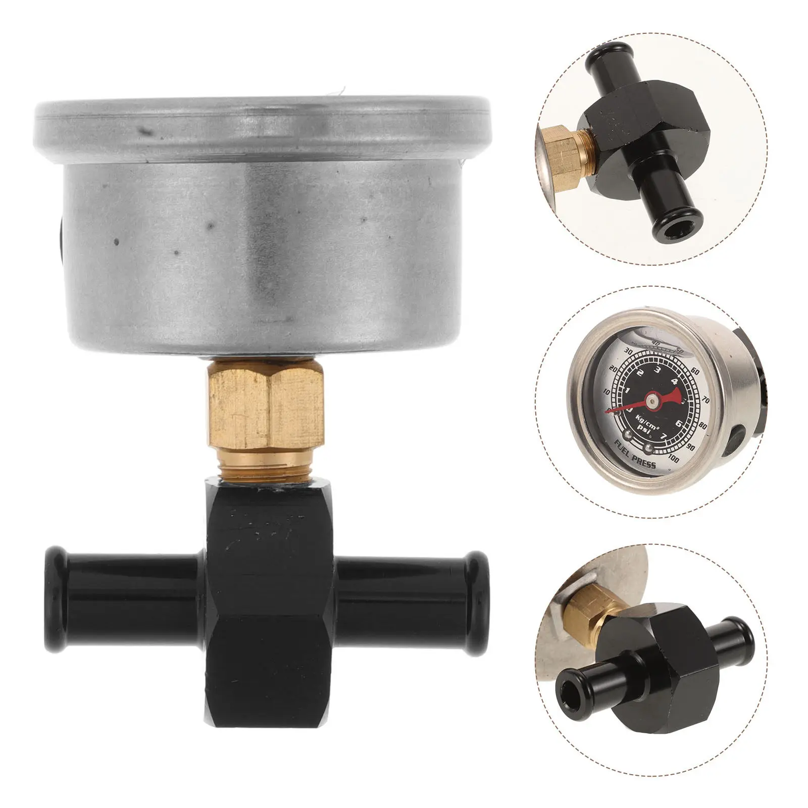 

1Set Aluminum Alloy Fuel Pressure Gauge for Car Oil Pressure Monitoring Mechanical Automotive Replacement Gauge High Durability