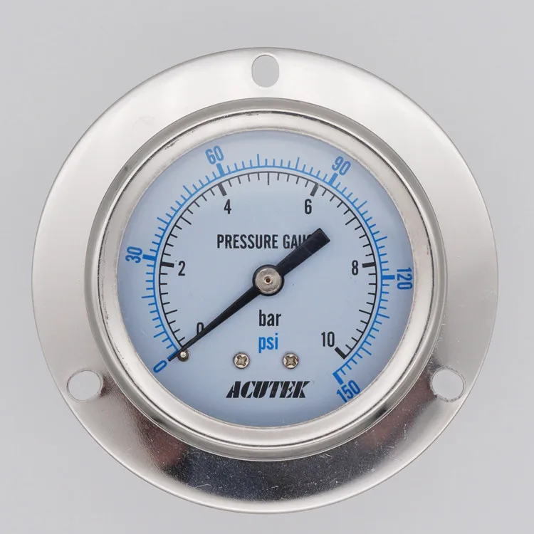 

Back Mount 1/8" 1/4" BSP NPT Male 60mm Dial Pressure Gauge SUS 304 Stainless Steel Bar PSI Display N2 Steam Pneumatic Homebrew