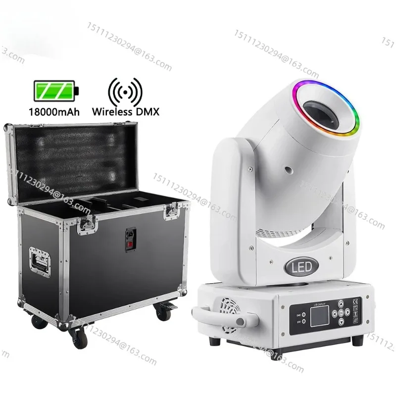 100W Battery Moving Head Light with Wireless DMX, Rechargeable DJ Stage Effect for Wedding Party Club