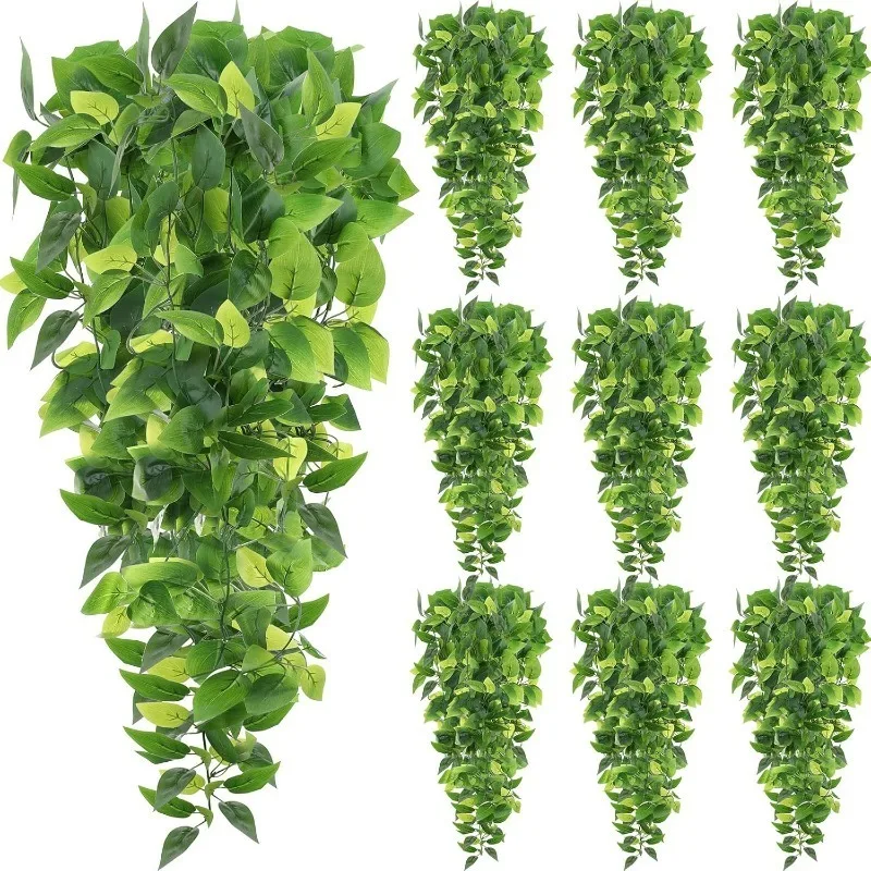 12 Pcs Artificial Hanging Plants Fake Ivy Vines with Fake Leaves for Living Room Decor Indoor Outdoor Decorations for Patio