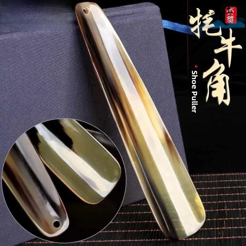 

Portable Shoe Horn Home Use Convenient Cow Horn Design High End Shoe Inserting Tool Easy to Carry Shoe Care Accessory
