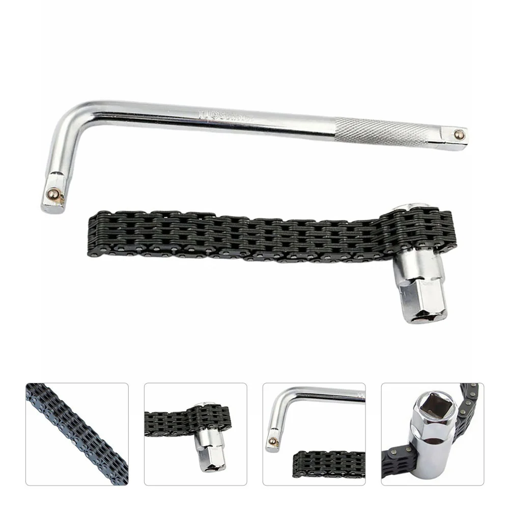 

Filter Wrench Vanadium Steel Anti Rust Durable Remove Filters Easy Operate Universal Chain Wrench Auto Repair Tool Parts