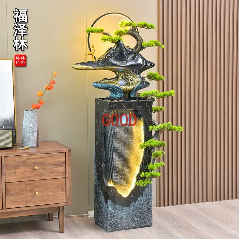 

Fountain running water makes money ornament living room floor home jewelry circulating water