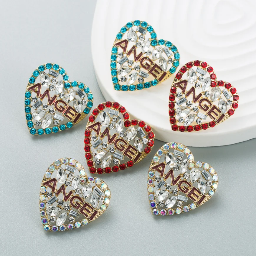 

Dazzling Heart Stud Earrings for Women High Quality Romantic Female Accessories