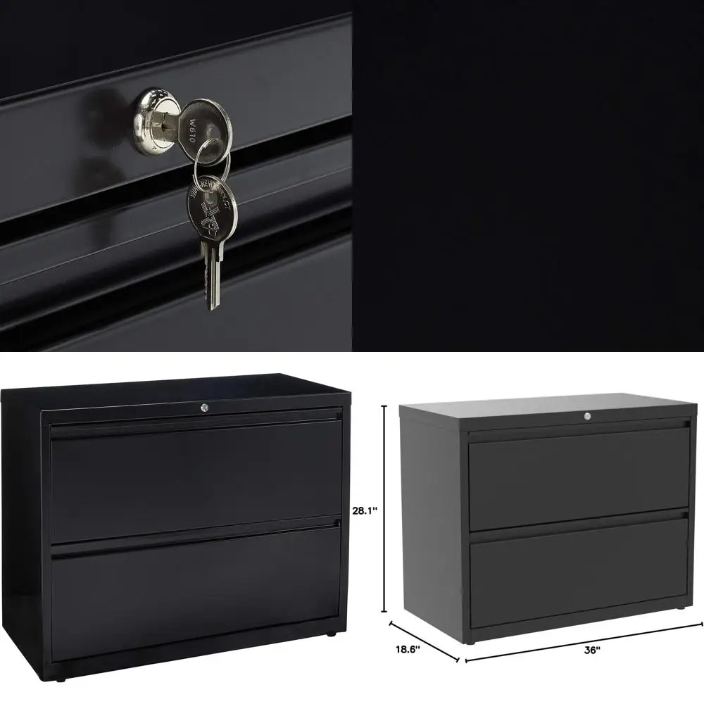 

Black 36x18.625x28.125-Inch Lateral File Cabinet