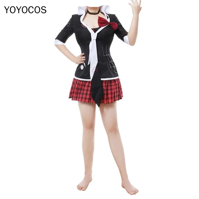 

Qq38YOYOCOS Danganronpa Enoshima Junko костюмы для косплея костюм на Хэллоуин аниме комплект галстук милая школьная форма