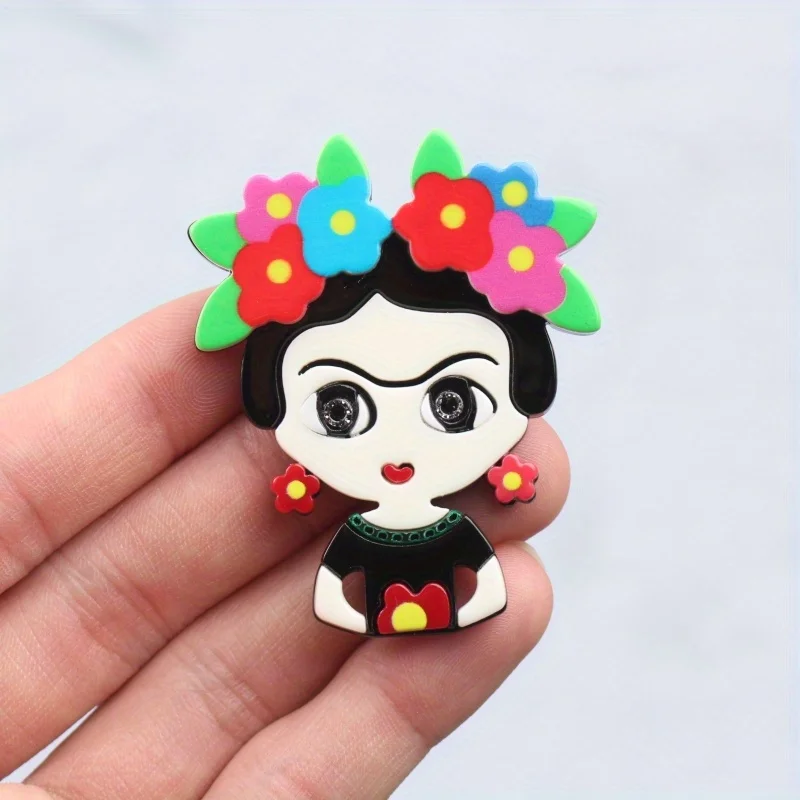 New Personality Elegant Cute Head Garland Ladies Brooch Pin Corsage Accessories Fashion Hanging image 3