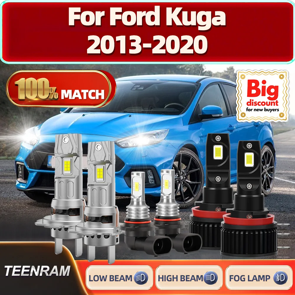 

TEENRAM для Ford Kuga 2013 2014 2015 2016 2017 2018 2019 2020 2X 250 Вт светодиодная лампа для фар 60000LM супер яркая ампула для фар