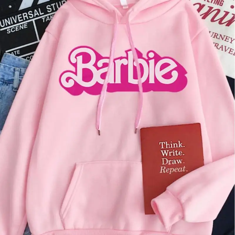 New Adult Men\'s and Women\'s Sweatshirt Hoodie Barbie Cartoon Autumn and Winter Sports Loose Comfortable Casual Top Cute Gift