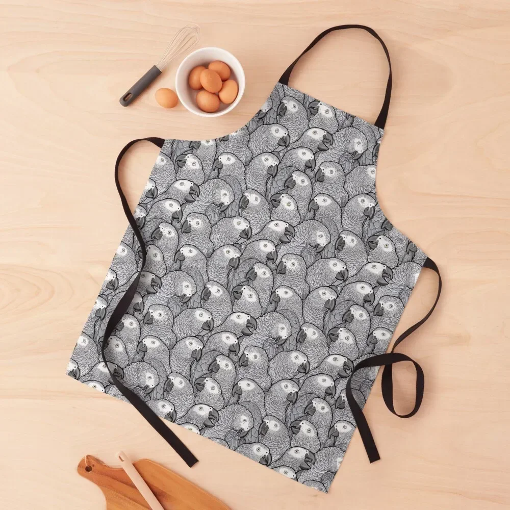 

African Grey Parrots Apron manicurist Cute Kitchen Apron