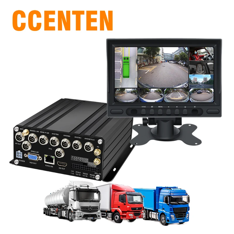 Vehicle 360 Panoramic Bird's Eye View Assist System 3D Black Box Car Video Recorder with 4G GPS WIFI