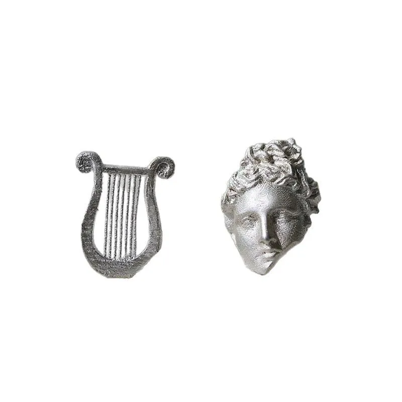 Vintage Scrub Mask Geometric Earrings for Women Apollo with Lyre Asymmetrical Earrings Charm Jewelry Party Accessories Gifts - view 5