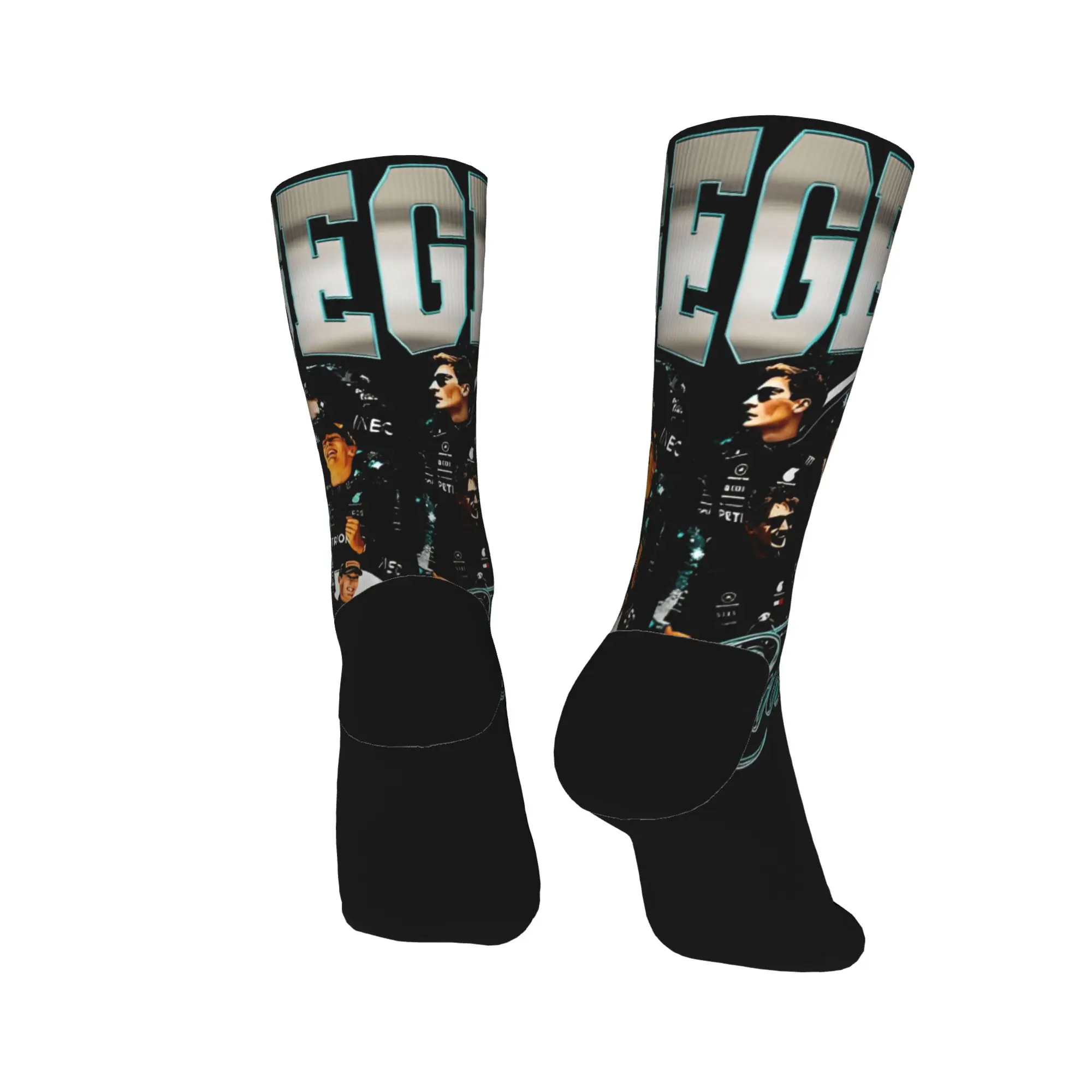 Calzini George Russell Calze gotiche da pilota britannico Calzini da corsa traspiranti da uomo unisex Calzini antiscivolo stampati autunnali