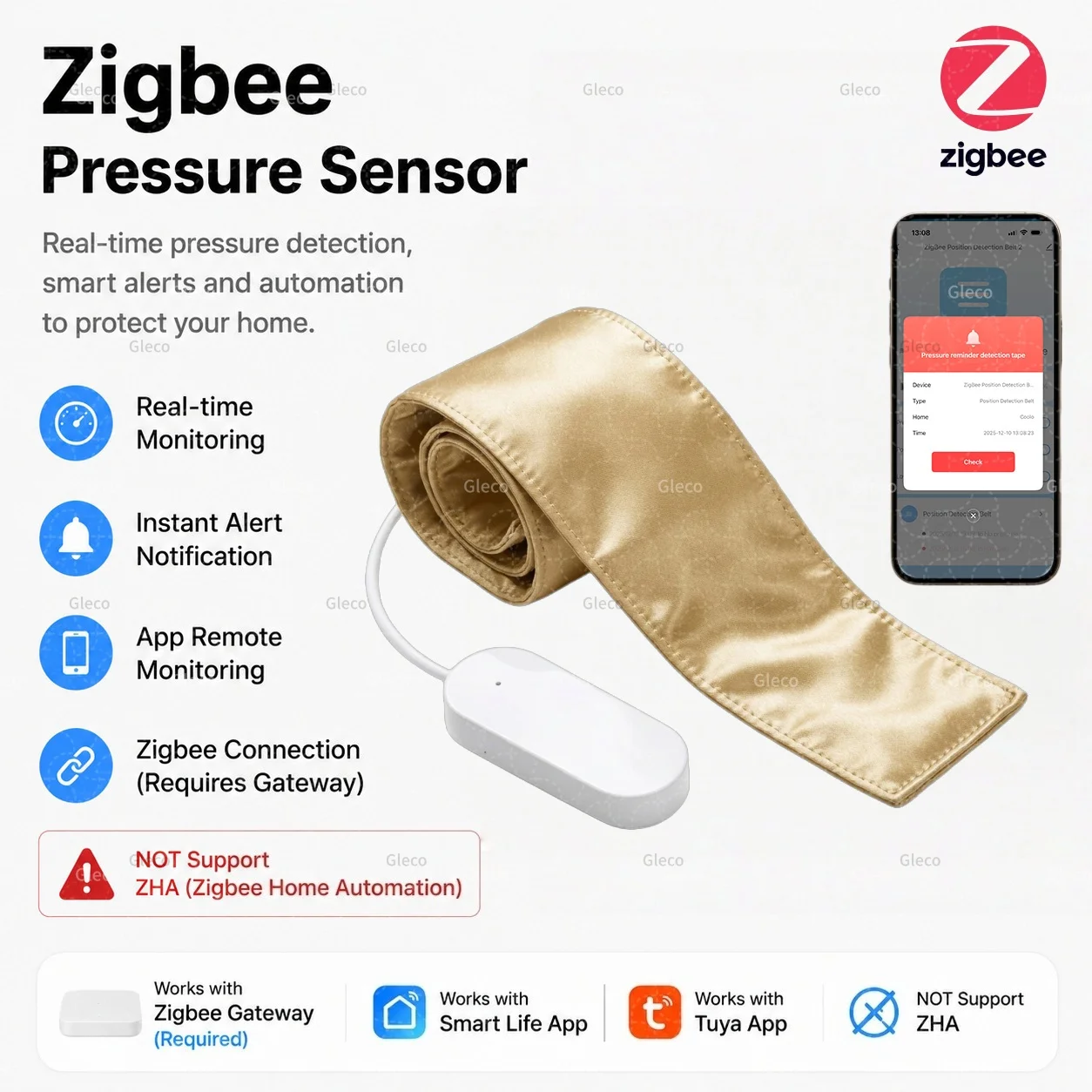 Capteur de pression Zigbee, détecteur de présence et d'occupation, alimenté par batterie, Tuya Smart Life, automatisation domestique, pour coussin de chaise